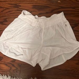 High rise white lululemon shorts